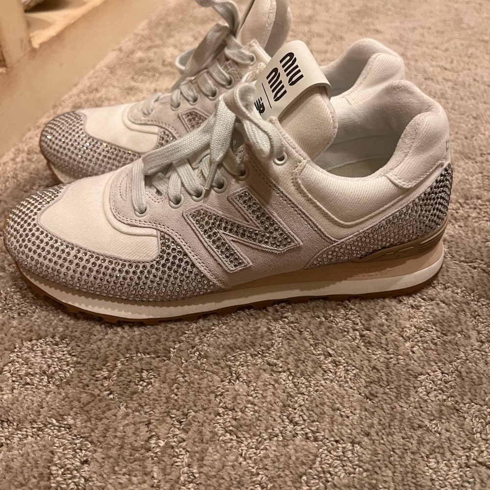 New Balance White and Gray Athletic Shoes
